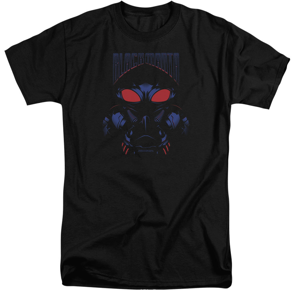 AN OFFCIALLY LICENSED AQUAMAN MOVIE BLACK MANTA MEN'S TALL FIT T-SHIRT BLACK