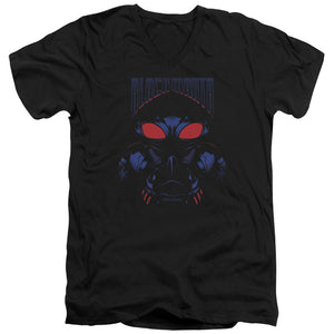 AN OFFCIALLY LICENSED AQUAMAN MOVIE BLACK MANTA MEN'S V-NECK T-SHIRT BLACK