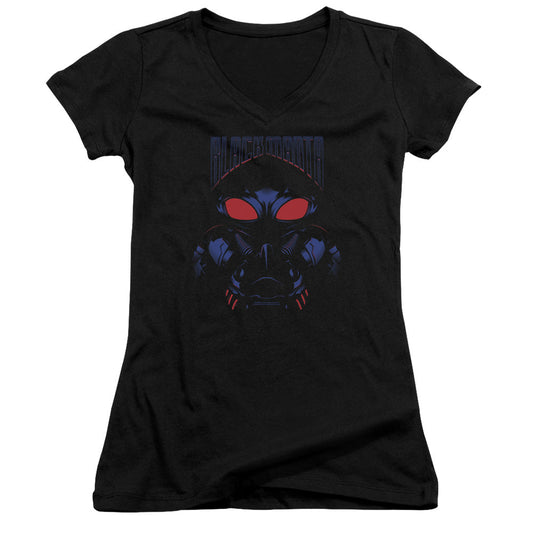 Aquaman Movie Black Manta Licensed Women's T-Shirt Juniors V-Neck SM