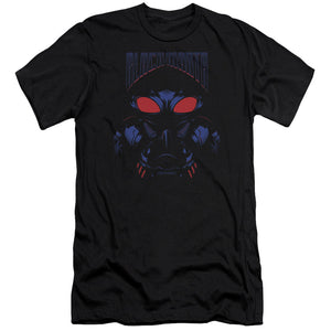 AN OFFCIALLY LICENSED AQUAMAN MOVIE BLACK MANTA MEN'S PREMIUM SLIM FIT T-SHIRT BLACK