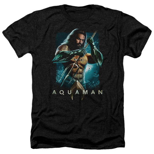 Aquaman Movie Trident Licensed Adult Unisex T-Shirt Heather Tee SM-3X