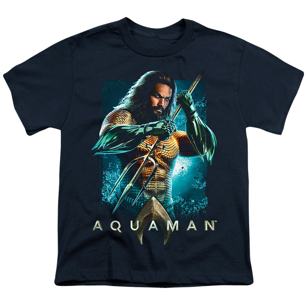 Aquaman Movie Trident Licensed Kid's T-Shirt (Ages 4-7) SM-XL