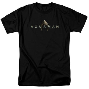 AN OFFCIALLY LICENSED AQUAMAN MOVIE LOGO MEN'S REGULAR FIT T-SHIRT BLACK