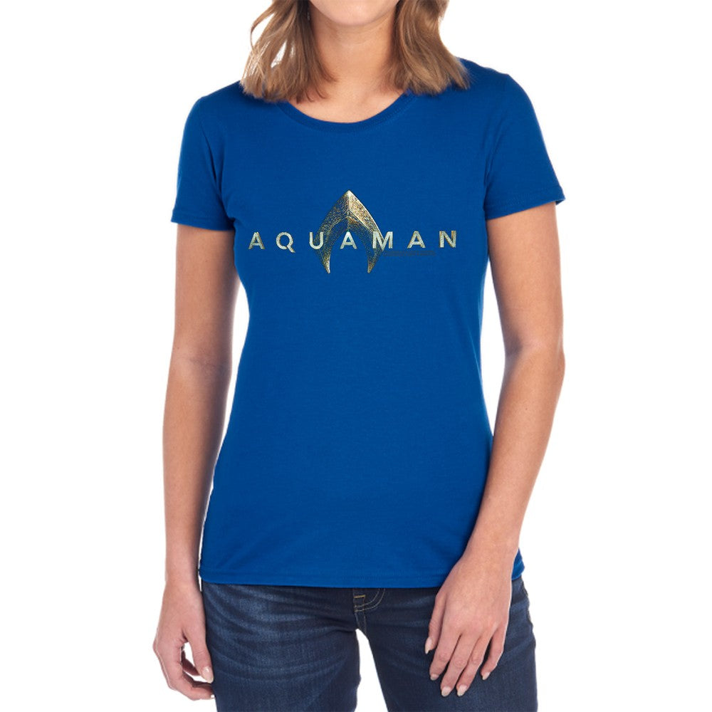 Aquaman Movie Logo Licensed Women's T-Shirt Regular Fit SM-2X