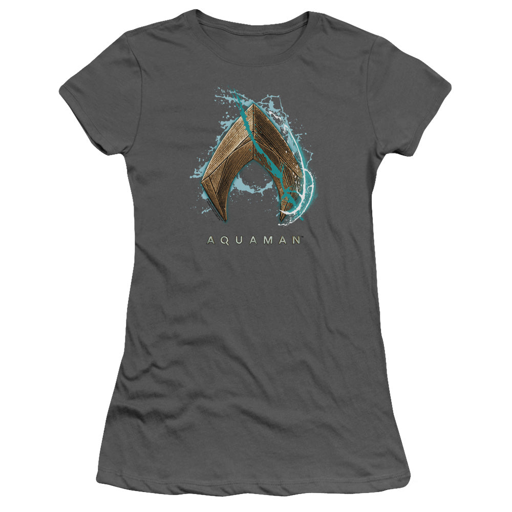 Aquaman Movie Water Shield Licensed Women's T-Shirt Juniors SM-2X