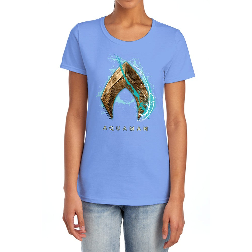 Aquaman Movie Water Shield Licensed Women's T-Shirt Regular Fit SM-2X