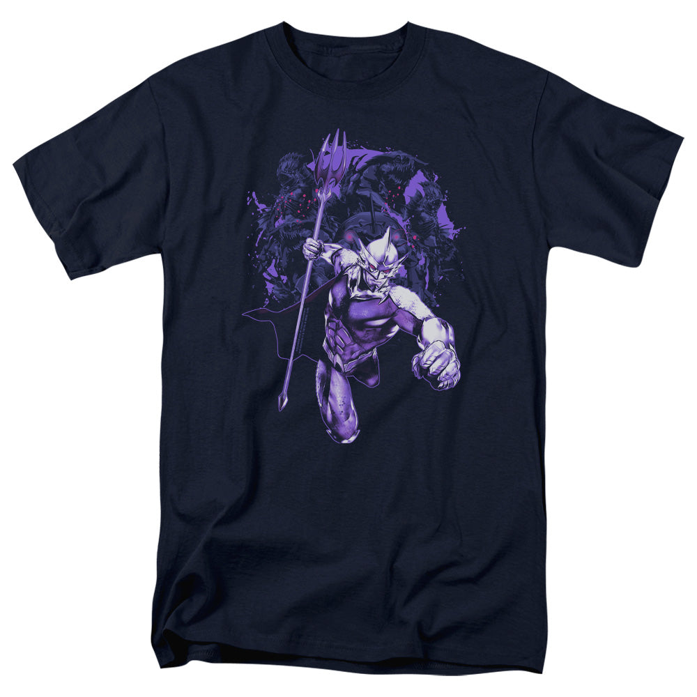 AN OFFCIALLY LICENSED AQUAMAN MOVIE EVIL DOERS MEN'S REGULAR FIT T-SHIRT NAVY