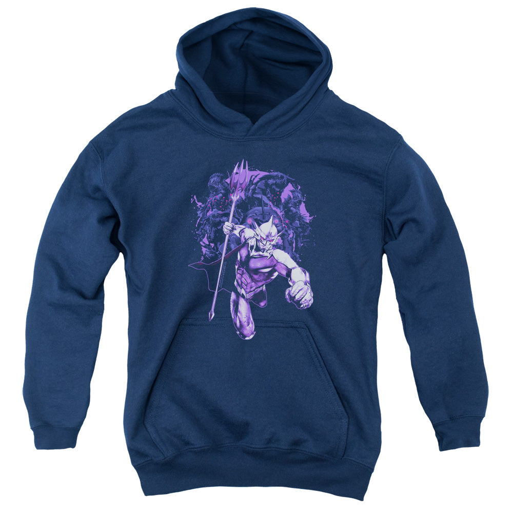 AN OFFCIALLY LICENSED AQUAMAN MOVIE EVIL DOERS YOUTH HOODIE NAVY