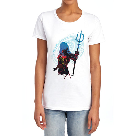 Aquaman Movie Silhouette Licensed Women's T-Shirt Regular Fit SM-2X