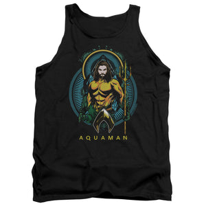 AN OFFCIALLY LICENSED AQUAMAN MOVIE AQUA NOUVEAU ADULT UNISEX TANK TOP BLACK