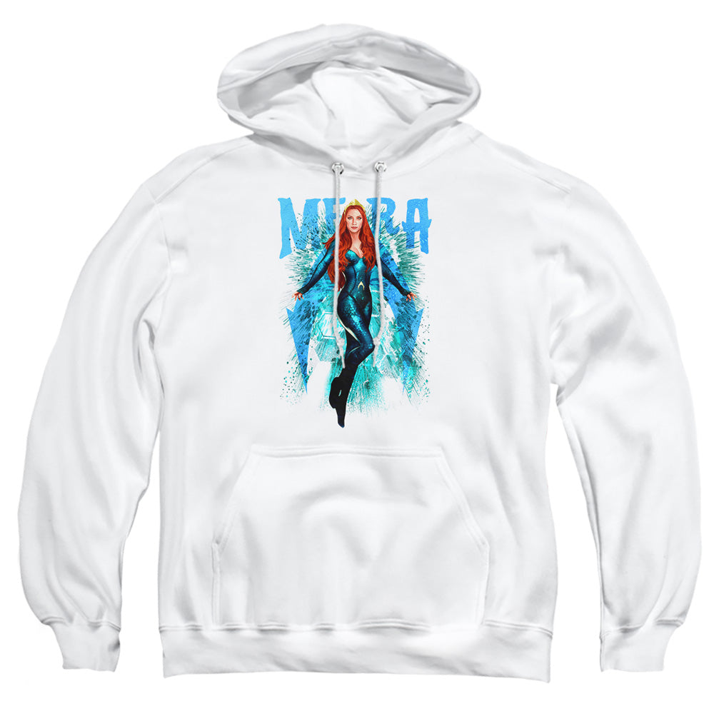 AN OFFCIALLY LICENSED AQUAMAN MOVIE MERA ADULT UNISEX PULLOVER HOODIE WHITE