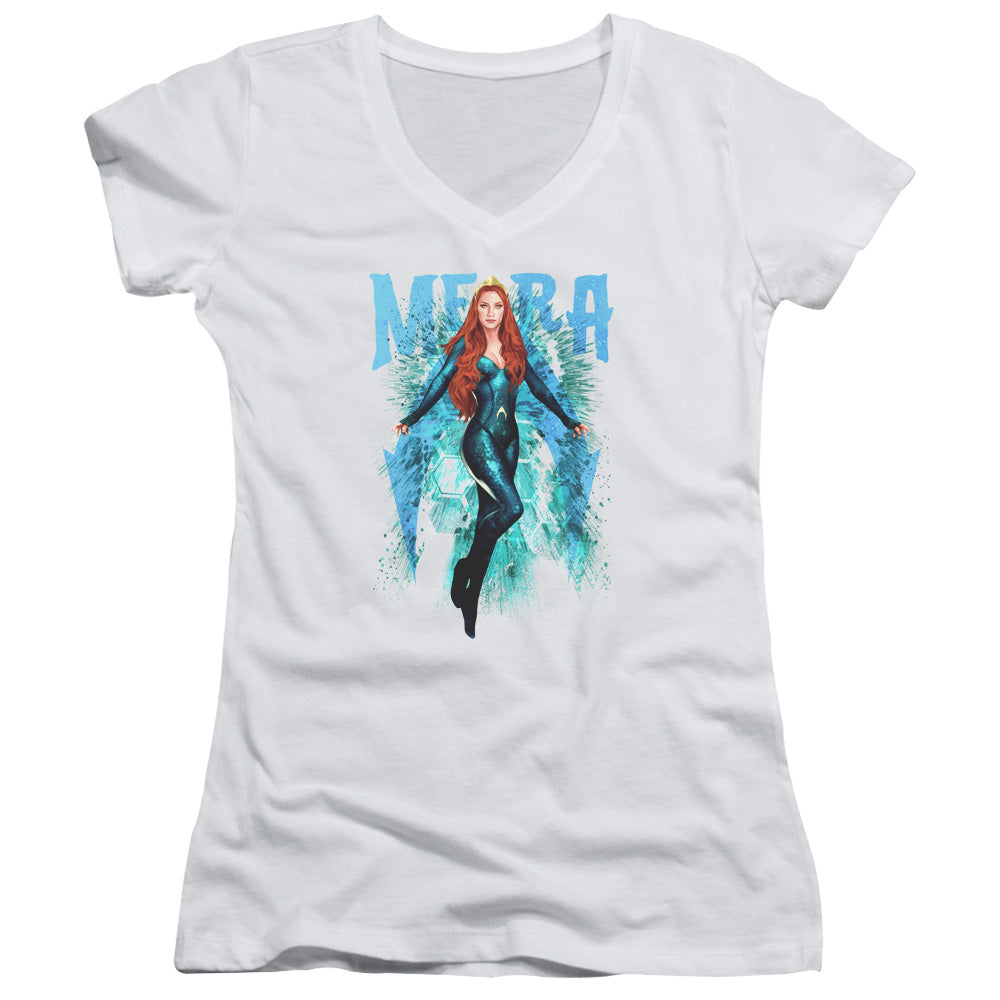 Aquaman Movie Mera Licensed Women's T-Shirt Juniors V-Neck SM