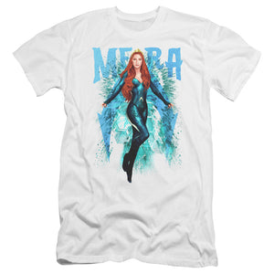 AN OFFCIALLY LICENSED AQUAMAN MOVIE MERA MEN'S PREMIUM SLIM FIT T-SHIRT WHITE