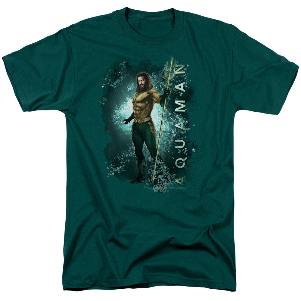 AN OFFCIALLY LICENSED AQUAMAN MOVIE MARINE LIFE MEN'S REGULAR FIT T-SHIRT HUNTER GREEN