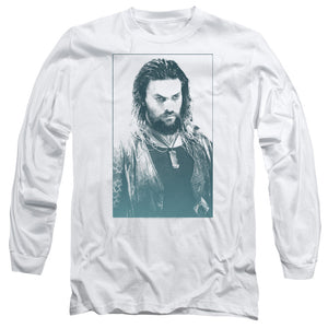 AN OFFCIALLY LICENSED AQUAMAN MOVIE SALT OF THE SEA MEN'S LONG SLEEVE T-SHIRT WHITE