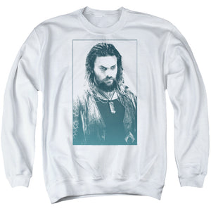 AN OFFCIALLY LICENSED AQUAMAN MOVIE SALT OF THE SEA ADULT UNISEX CREWNECK SWEATSHIRT WHITE