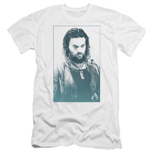 AN OFFCIALLY LICENSED AQUAMAN MOVIE SALT OF THE SEA MEN'S PREMIUM SLIM FIT T-SHIRT WHITE