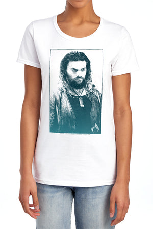AN OFFCIALLY LICENSED AQUAMAN MOVIE SALT OF THE SEA WOMEN'S REGULAR FIT T-SHIRT WHITE