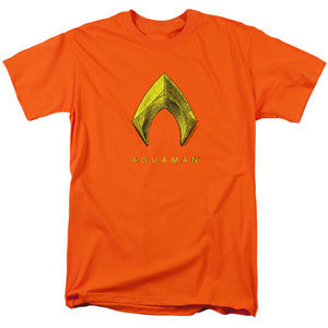 AN OFFCIALLY LICENSED AQUAMAN MOVIE AQUAMAN LOGO MEN'S REGULAR FIT T-SHIRT ORANGE