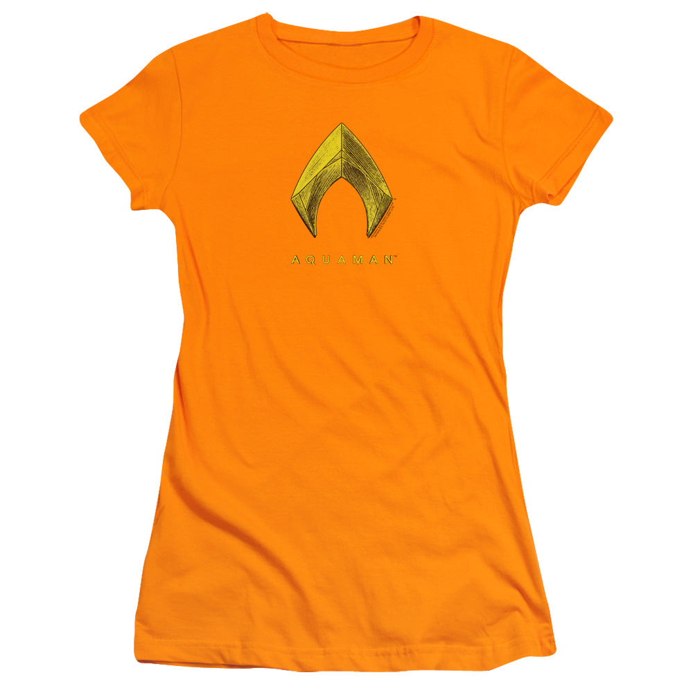 Aquaman Movie Aquaman Logo Licensed Women's T-Shirt Juniors XL