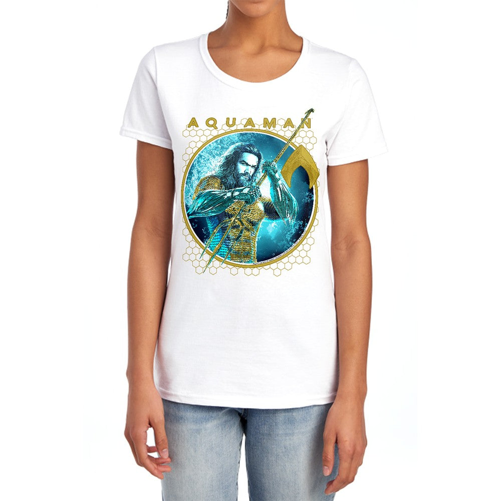 Aquaman Movie Trident Of Neptune Licensed Women's T-Shirt Regular Fit SM-2X