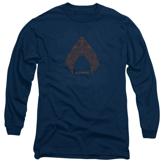 Aquaman Movie Aqua Paisley Licensed Adult Unisex Long Sleeve T-Shirt SM-3X
