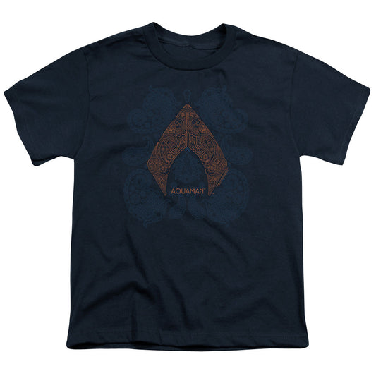 Aquaman Movie Aqua Paisley Licensed Kid's T-Shirt (Ages 4-7) SM-XL