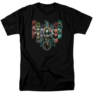 AN OFFCIALLY LICENSED AQUAMAN MOVIE UNITE THE KINGDOMS MEN'S REGULAR FIT T-SHIRT BLACK