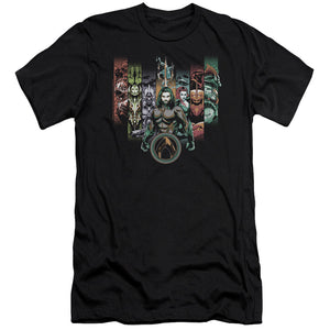 AN OFFCIALLY LICENSED AQUAMAN MOVIE UNITE THE KINGDOMS MEN'S PREMIUM SLIM FIT T-SHIRT BLACK