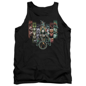 AN OFFCIALLY LICENSED AQUAMAN MOVIE UNITE THE KINGDOMS ADULT UNISEX TANK TOP BLACK
