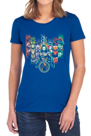AN OFFCIALLY LICENSED AQUAMAN MOVIE UNITE THE KINGDOMS WOMEN'S REGULAR FIT T-SHIRT BLACK