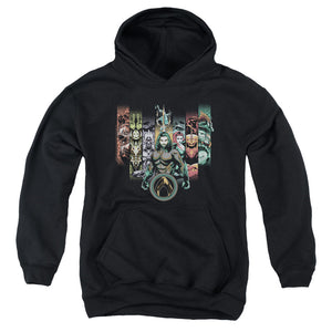 AN OFFCIALLY LICENSED AQUAMAN MOVIE UNITE THE KINGDOMS YOUTH HOODIE BLACK