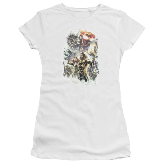 Aquaman Movie King Of Atlantis Licensed Women's T-Shirt Juniors LG-2X