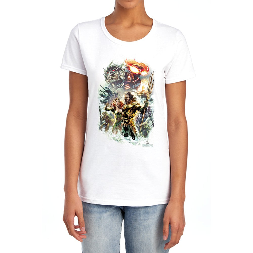 Aquaman Movie King Of Atlantis Licensed Women's T-Shirt Regular Fit SM-2X