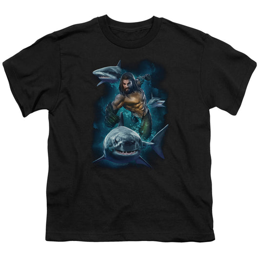 Aquaman Movie Swimming With Sharks Licensed Kid's T-Shirt (Ages 4-7) SM-XL