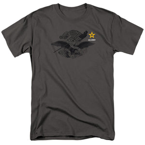 AN OFFCIALLY LICENSED ARMY LEFT CHEST MEN'S REGULAR FIT T-SHIRT CHARCOAL