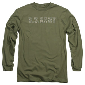 AN OFFCIALLY LICENSED ARMY CAMO MEN'S LONG SLEEVE T-SHIRT MILITARY GREEN