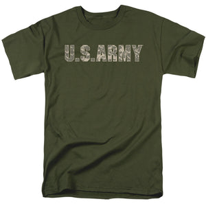 AN OFFCIALLY LICENSED ARMY CAMO MEN'S REGULAR FIT T-SHIRT MILITARY GREEN