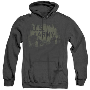 AN OFFCIALLY LICENSED ARMY SOLDIERS ADULT UNISEX HEATHER PULLOVER HOODIE BLACK