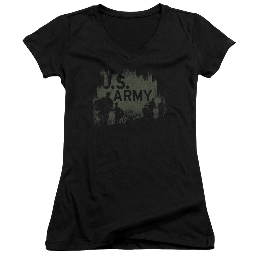 Army Soldiers Licensed Women's T-Shirt Juniors V-Neck SM
