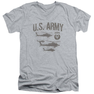 AN OFFCIALLY LICENSED ARMY AIRBORNE MEN'S V-NECK T-SHIRT ATHLETIC HEATHER
