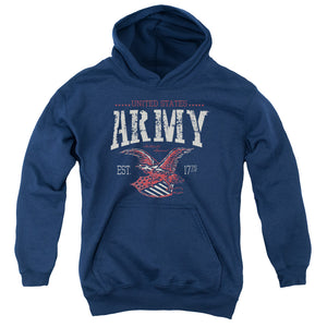 AN OFFCIALLY LICENSED ARMY ARCH YOUTH HOODIE NAVY