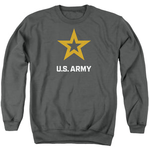 AN OFFCIALLY LICENSED ARMY LOGO ADULT UNISEX CREWNECK SWEATSHIRT CHARCOAL