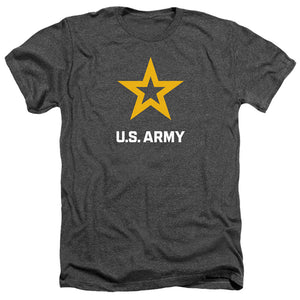 AN OFFCIALLY LICENSED ARMY LOGO MEN'S HEATHER T-SHIRT CHARCOAL