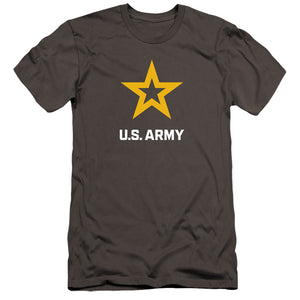 AN OFFCIALLY LICENSED ARMY LOGO MEN'S PREMIUM SLIM FIT T-SHIRT CHARCOAL
