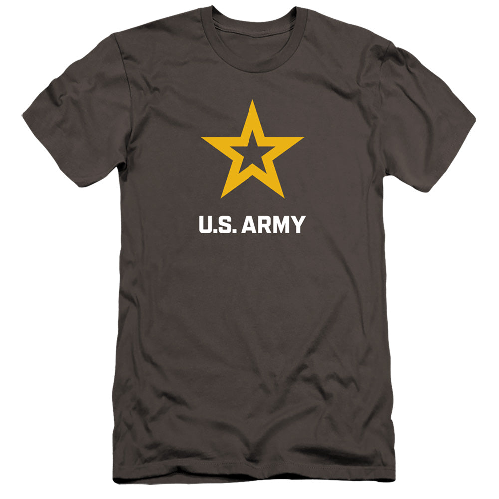 AN OFFCIALLY LICENSED ARMY LOGO MEN'S PREMIUM SLIM FIT T-SHIRT CHARCOAL