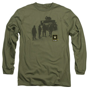 AN OFFCIALLY LICENSED ARMY STRONG MEN'S LONG SLEEVE T-SHIRT MILITARY GREEN