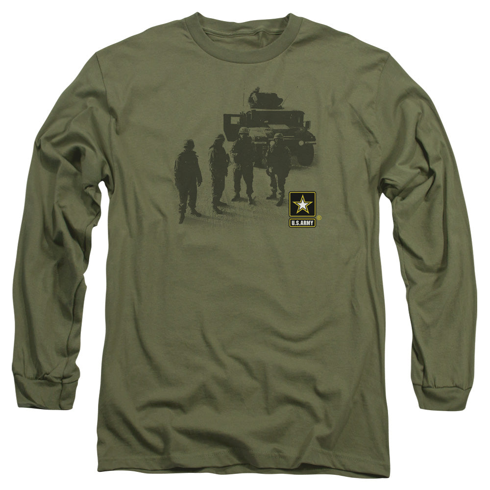 AN OFFCIALLY LICENSED ARMY STRONG MEN'S LONG SLEEVE T-SHIRT MILITARY GREEN