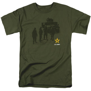 AN OFFCIALLY LICENSED ARMY STRONG MEN'S REGULAR FIT T-SHIRT MILITARY GREEN