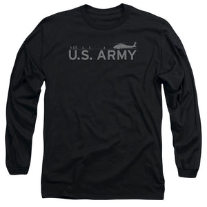 AN OFFCIALLY LICENSED ARMY HELICOPTER MEN'S LONG SLEEVE T-SHIRT BLACK